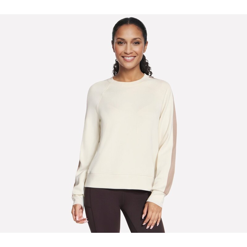 Skechers Ženy Skechluxe Elevate Blocked Crewneck Top v Off White