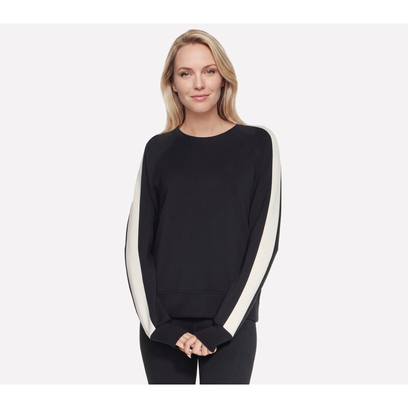 Skechers Ženy Skechluxe Elevate Blocked Crewneck Top v Černá,