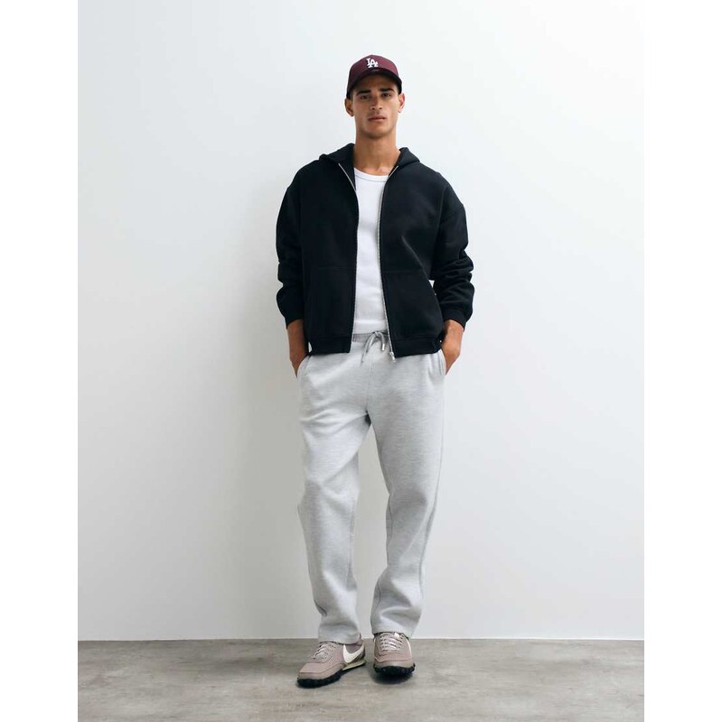 ASOS DESIGN straight leg jogger in scuba-style fabric in grey
