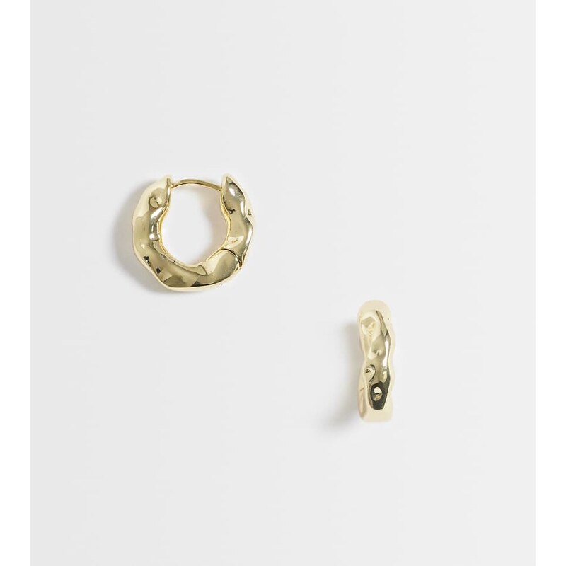 Kingsley Ryan 18.5mm molten chunky hoops in 14ct gold plated