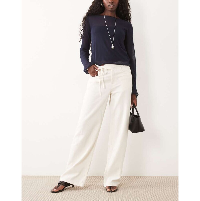 Mango relaxed trouser in ecru-Neutral