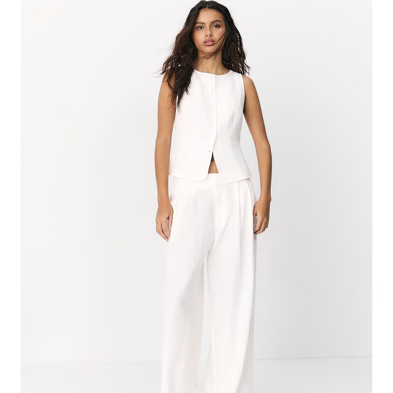 Stradivarius Tall rustic wide-leg trousers with adjustable
