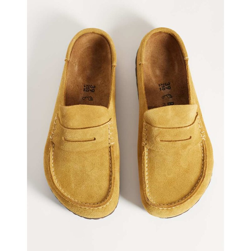 Birkenstock unisex Naples suede clogs in cork brown-Yellow