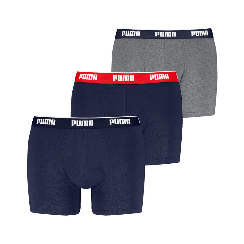 PUMA 1579 pánské boxerky 3ks modré a šedé