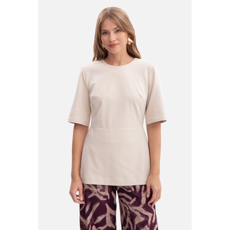 Dámský sand top BeWear s peplum