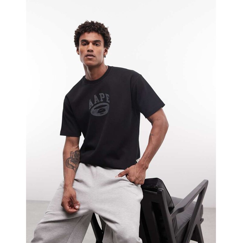 Aape by A Bathing Ape oversized reversible t-shirt in black and