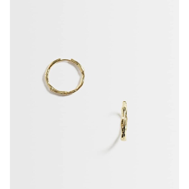 Kingsley Ryan 22mm textured hoops in 14ct gold plated brass