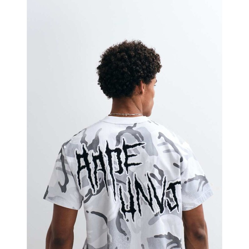 Aape by A Bathing Ape oversized t-shirt in white camo-Multi