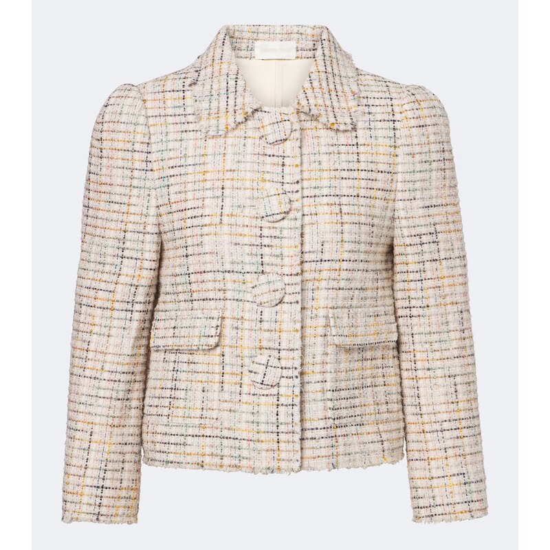 Shushu/Tong Checked cotton-blend cropped jacket