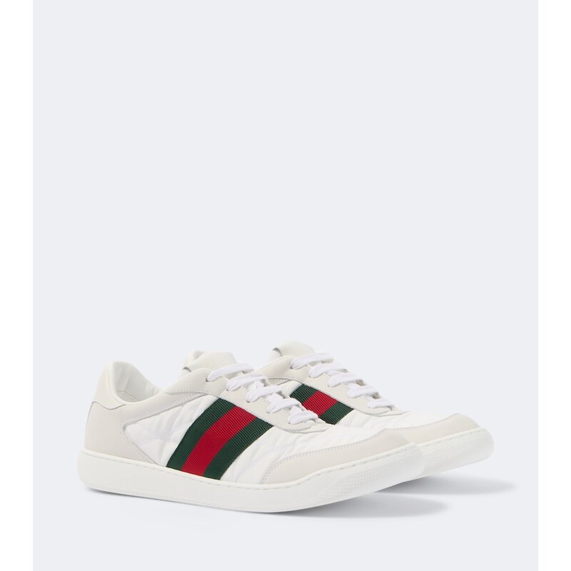 Gucci Screener leather-trimmed sneakers