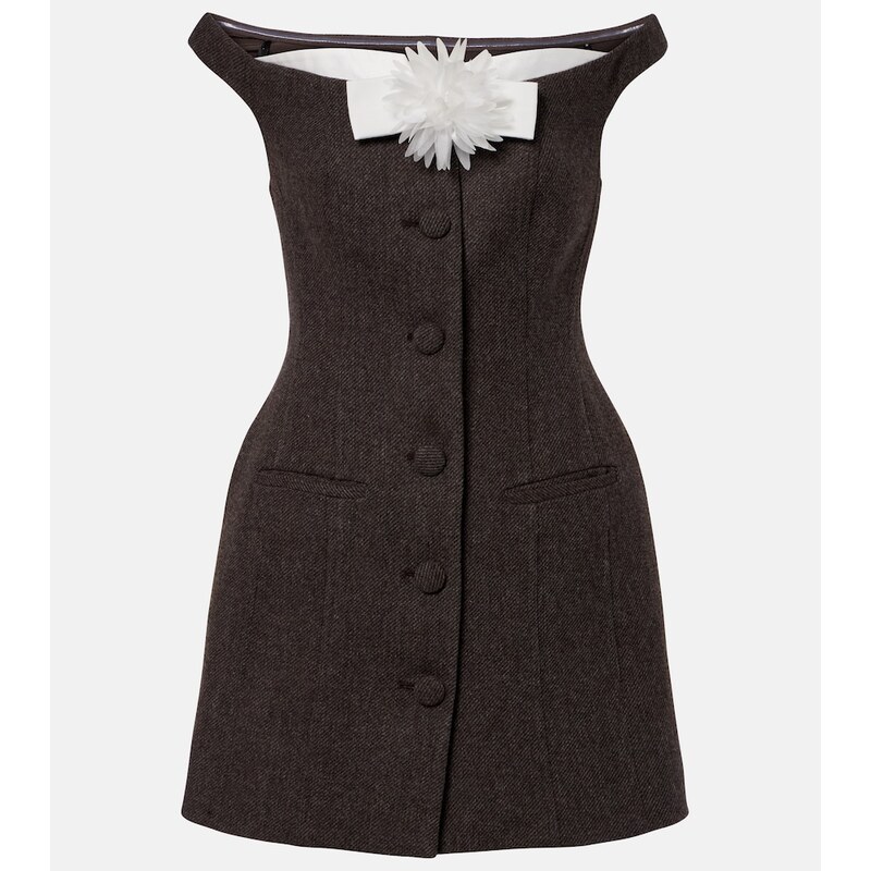 Self-Portrait Floral-appliquÃ off-shoulder minidress
