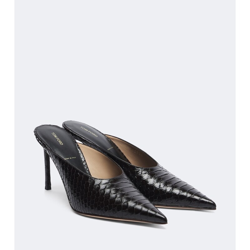 Lodičky Tom Ford Croc-effect z kůže v barvě Espresso