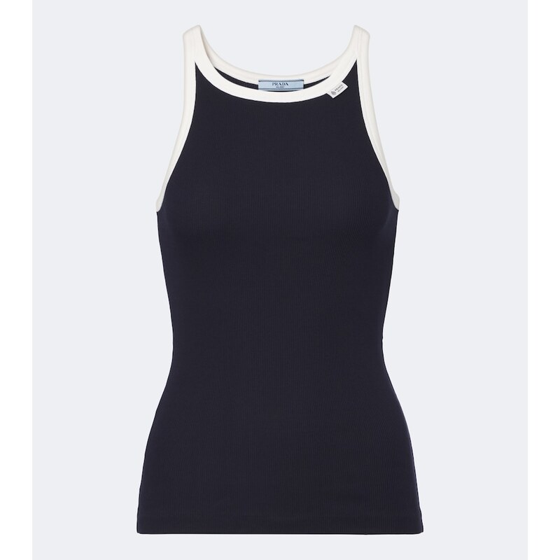 Prada Ribbed-knit cotton tank top