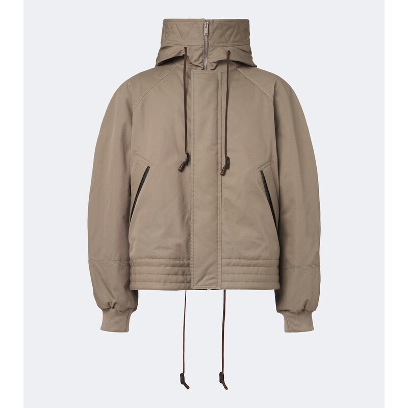 Bottega Veneta Leather-trimmed cotton canvas jacket