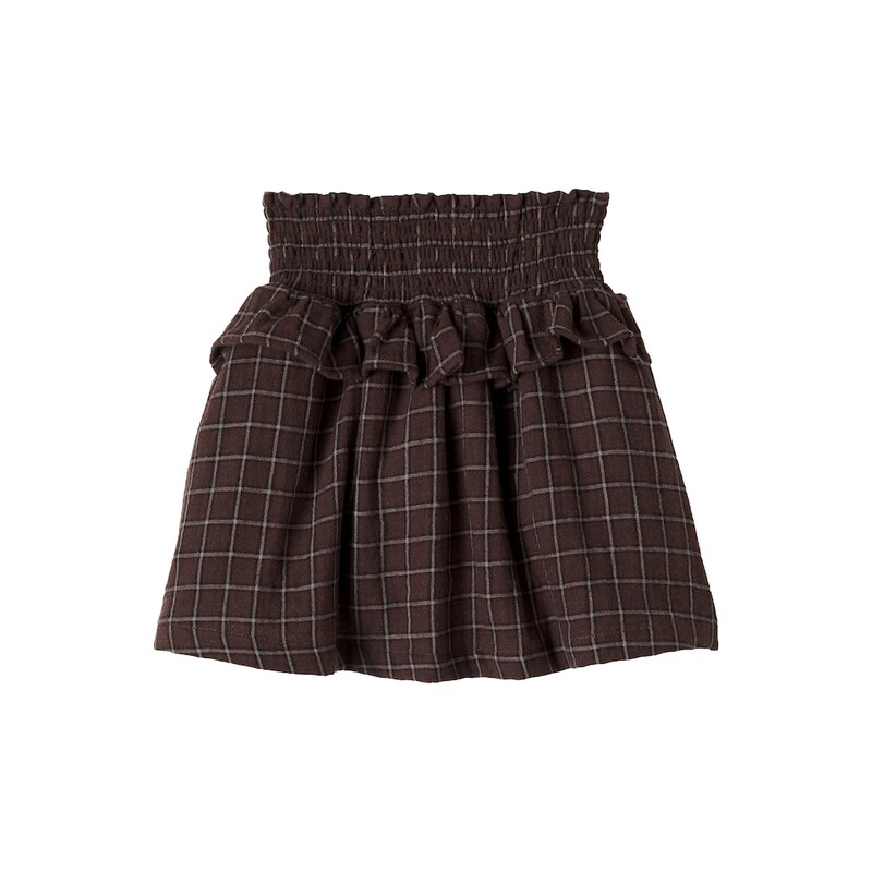 Cozmo Baia checked cotton flannel skirt