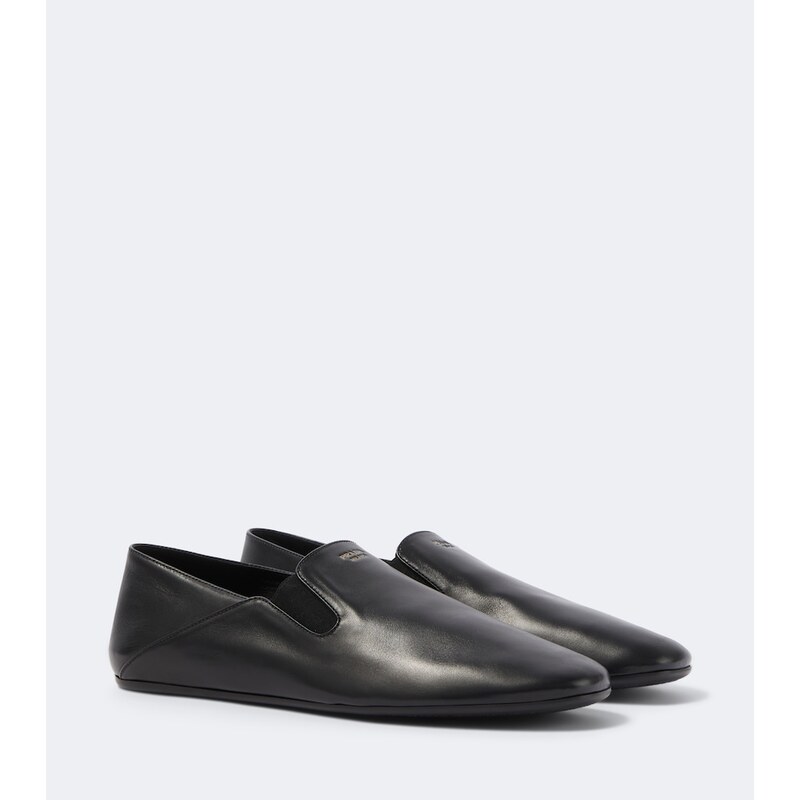 Prada kůžové mokasíny v černé barvě