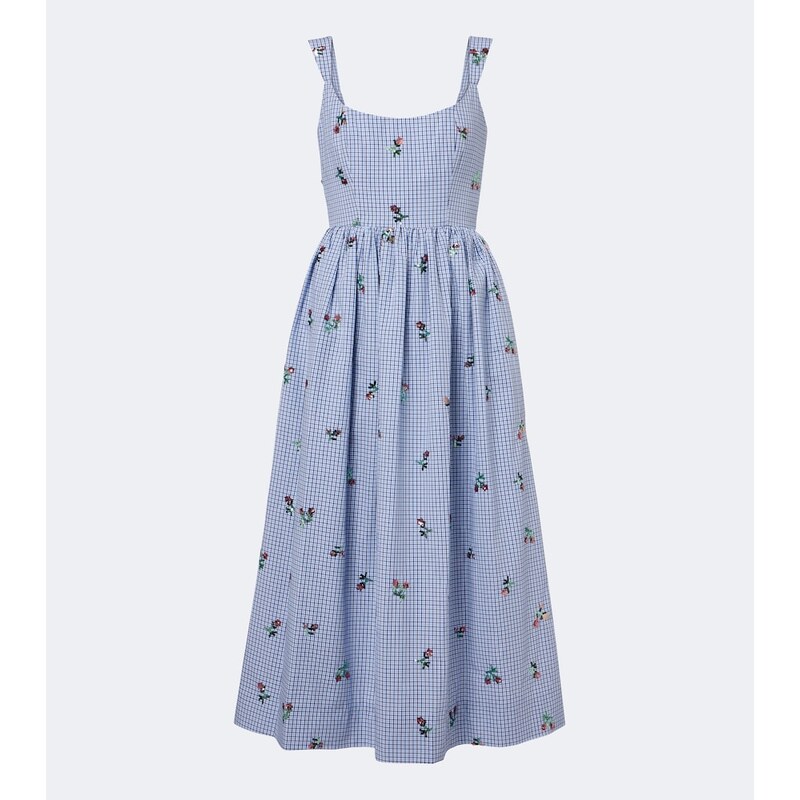 Markarian Nara sequined gingham cotton midi dress