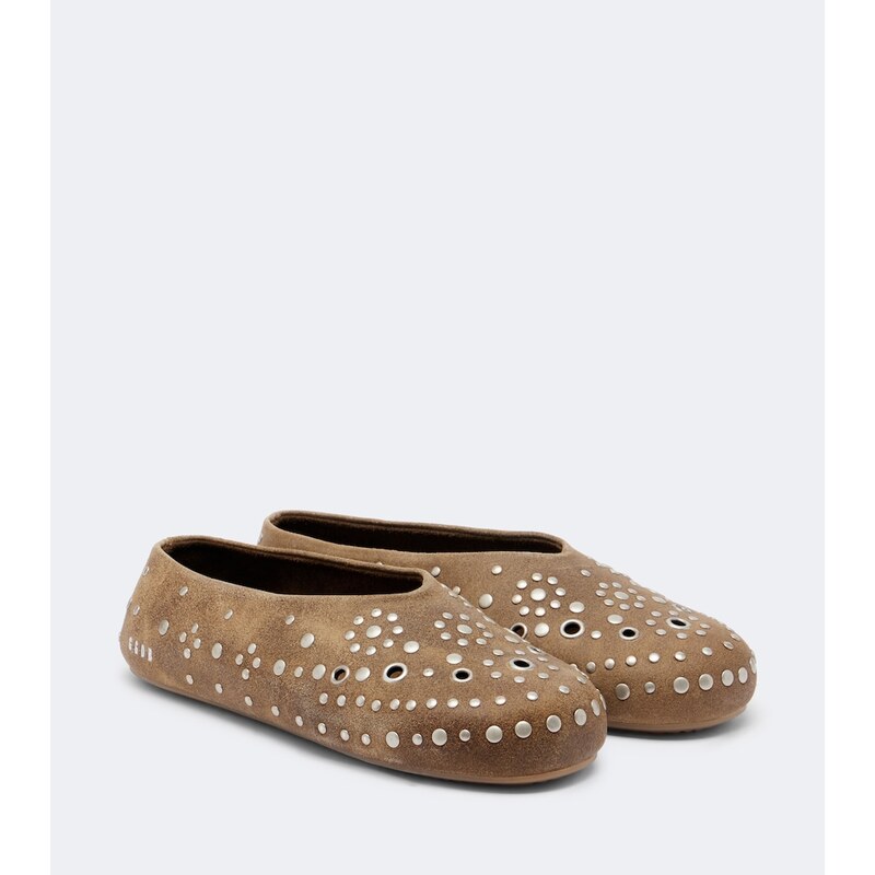 Golden Goose Tierra studded suede slip-on shoes