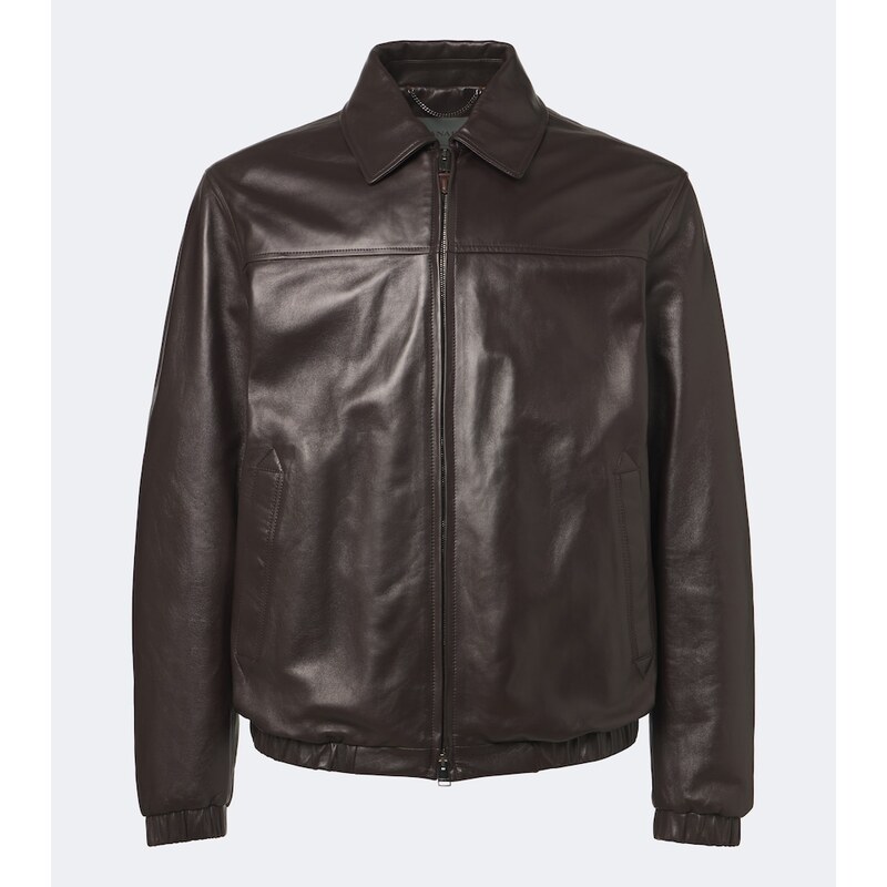 Canali Leather blouson jacket