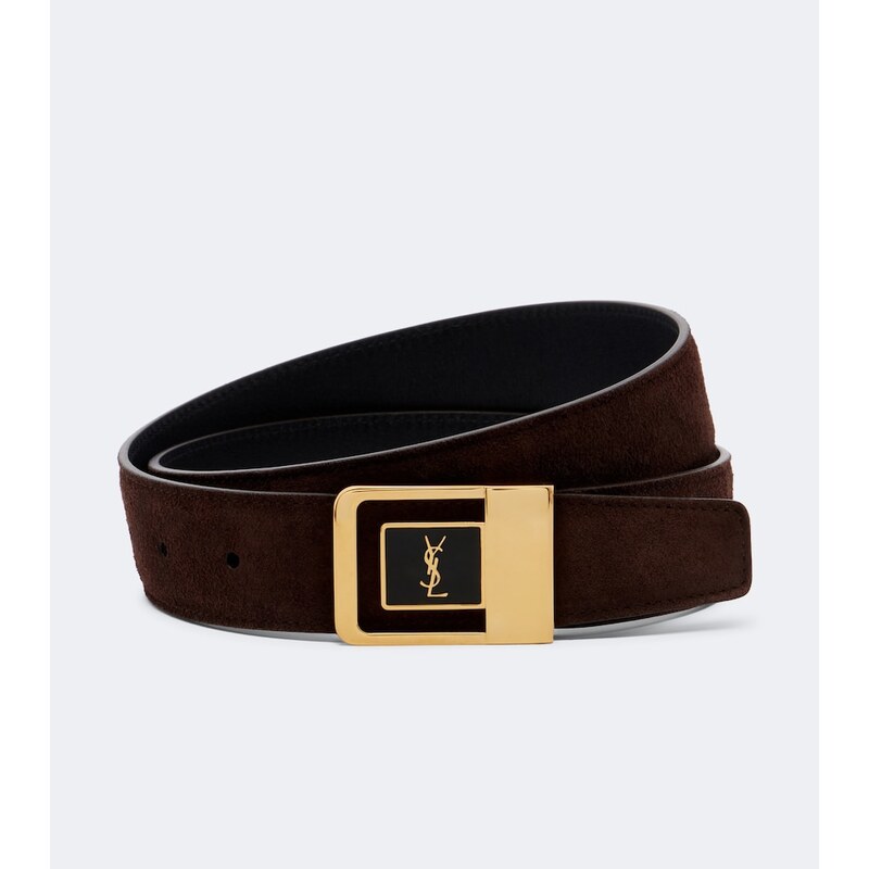 Saint Laurent Cassandre suede belt
