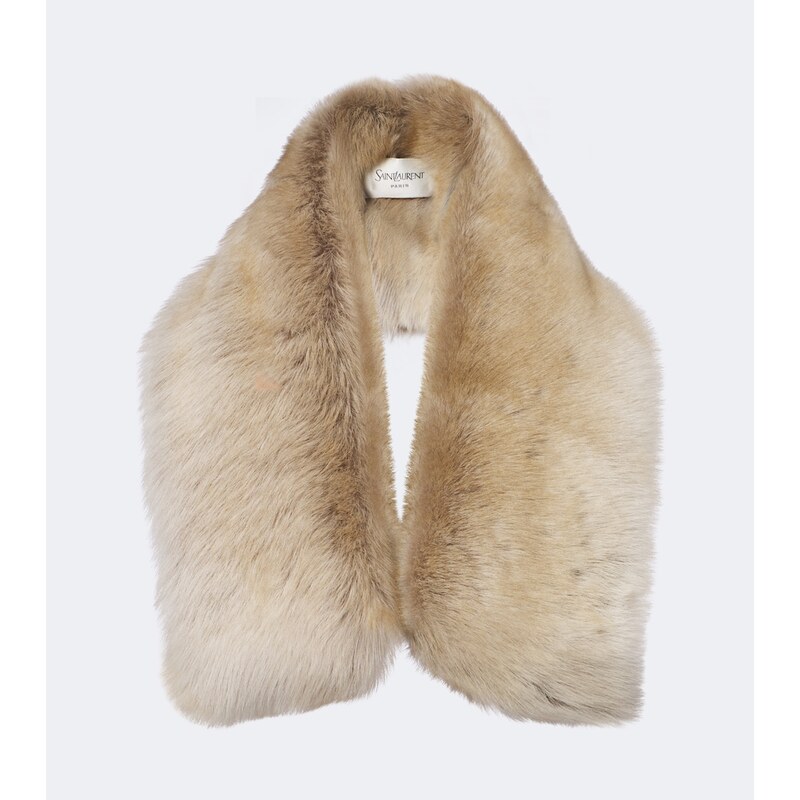 Saint Laurent Shearling šála v barvě Fawn Light