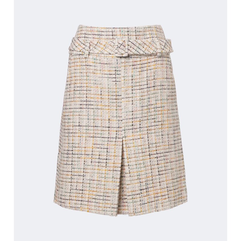 Shushu/Tong Belted checked cotton-blend miniskirt