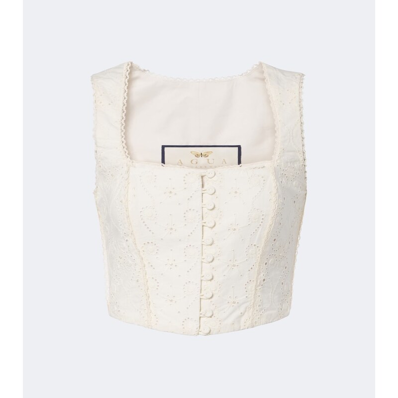 Agua by Agua Bendita Cornalina broderie anglaise cotton bustier