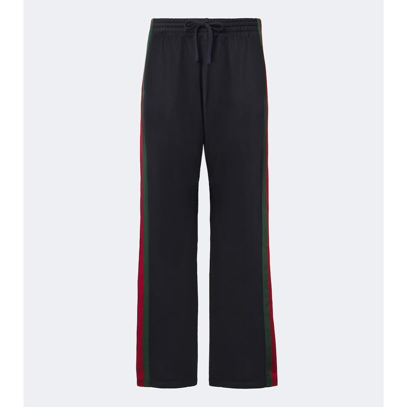 Gucci Web Stripe silk and cotton wide-leg pants
