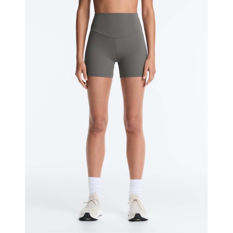 OYSHO Comfortlux high-rise 10cm hot pants in light green-Grey