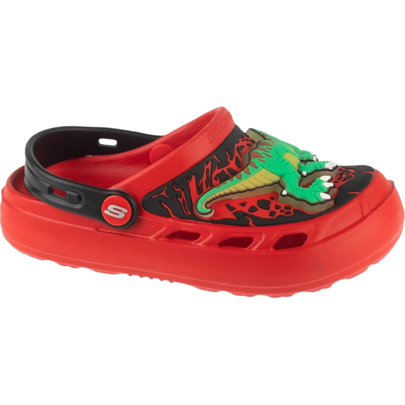 Červeno-černé dětské nazouváky Skechers Foamies: Swifters - T