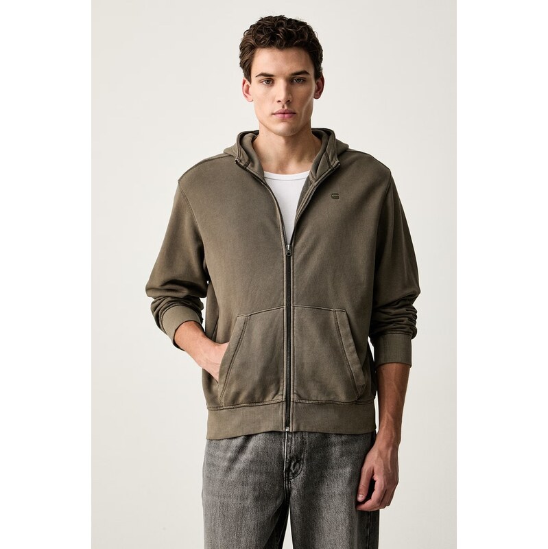 G-Star rozepínací mikina pánská bavlněná Unit washed full zip