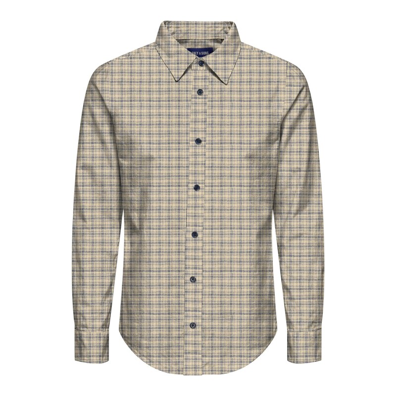 Only & Sons Junior Košile OSJGud Mund marine modrá / šedobéžová