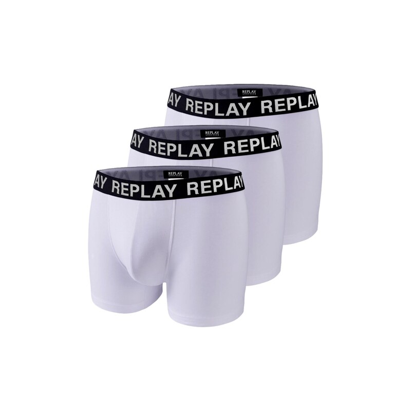 REPLAY Boxerky černá / bílá