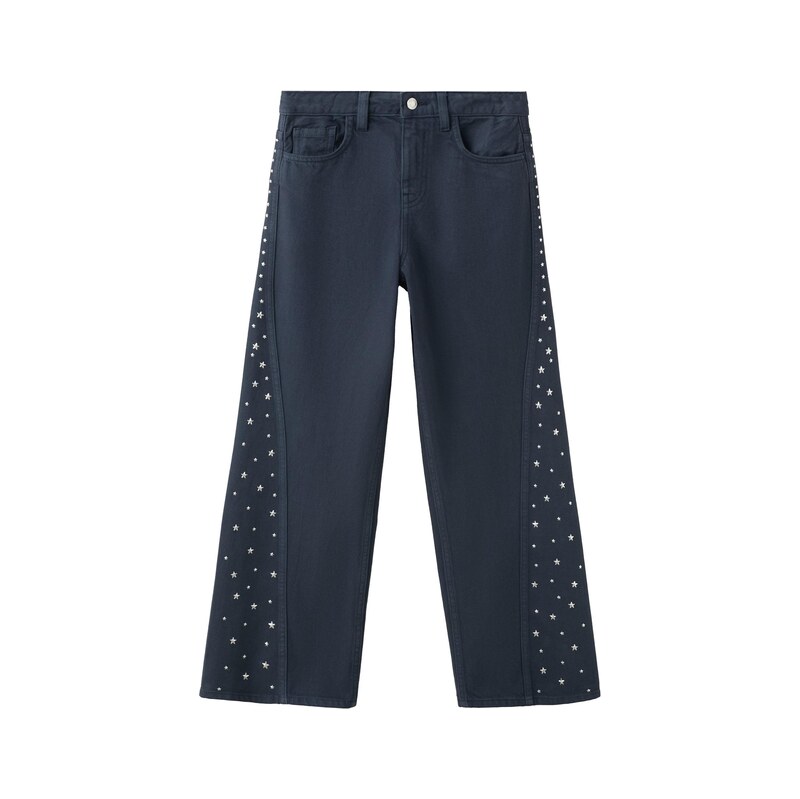 MANGO KIDS Džíny ESTRELLI marine modrá / stříbrná