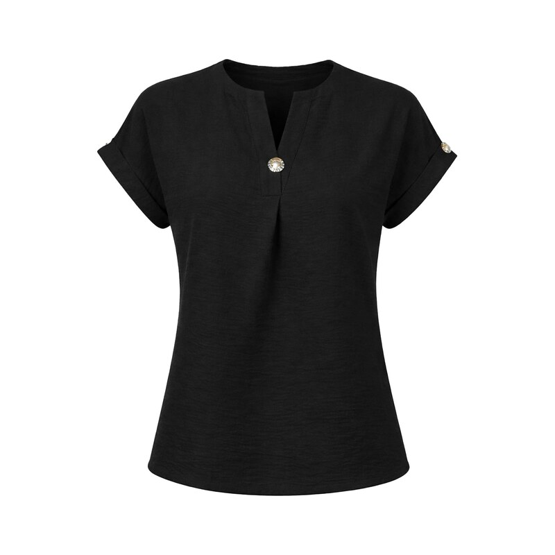 REGINA FASHION Halenka Blouse with button černá