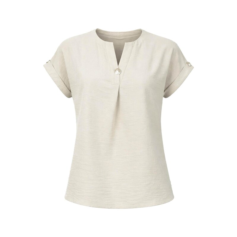 REGINA FASHION Halenka Blouse with button béžová