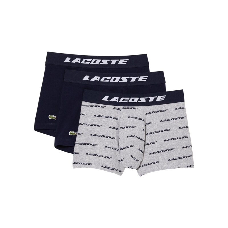 LACOSTE Boxerky námořnická modř / šedý melír / zelená / bílá