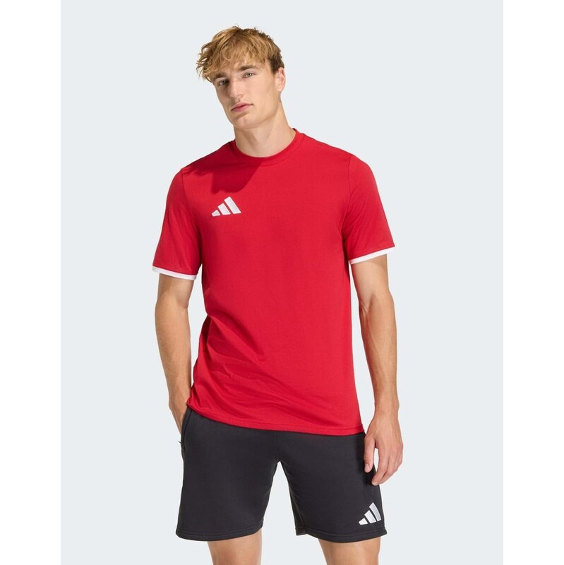 adidas performance Entrada26 tee in team power red 2 / white