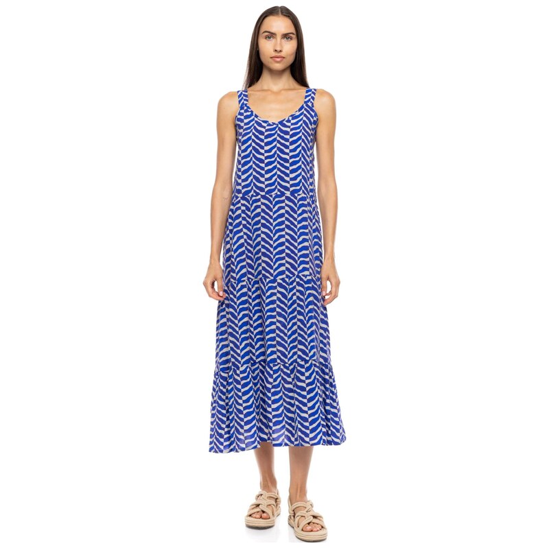 Pink Label Letní šaty BEACHWEAR AEGEAN WAVE modrá