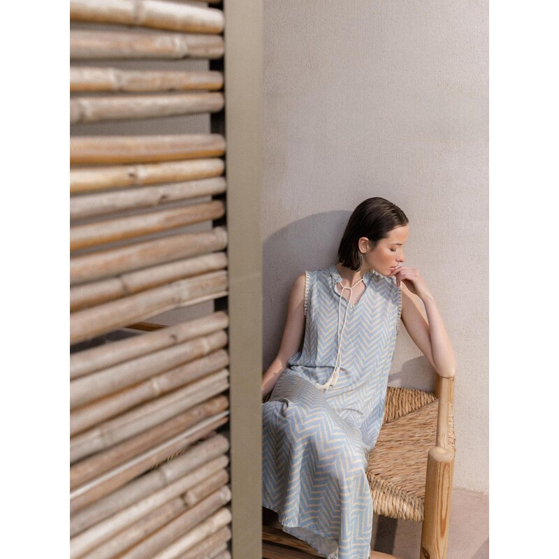 Pink Label Letní šaty BEACHWEAR LONG CABANA modrá