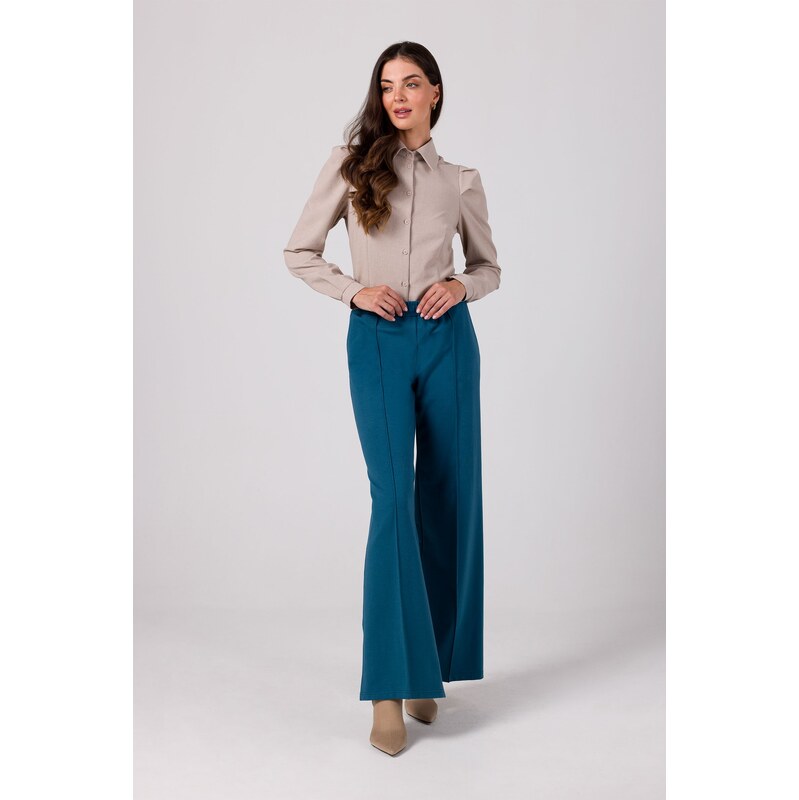 BeWear Womans Trousers with front stitching - ocean blue