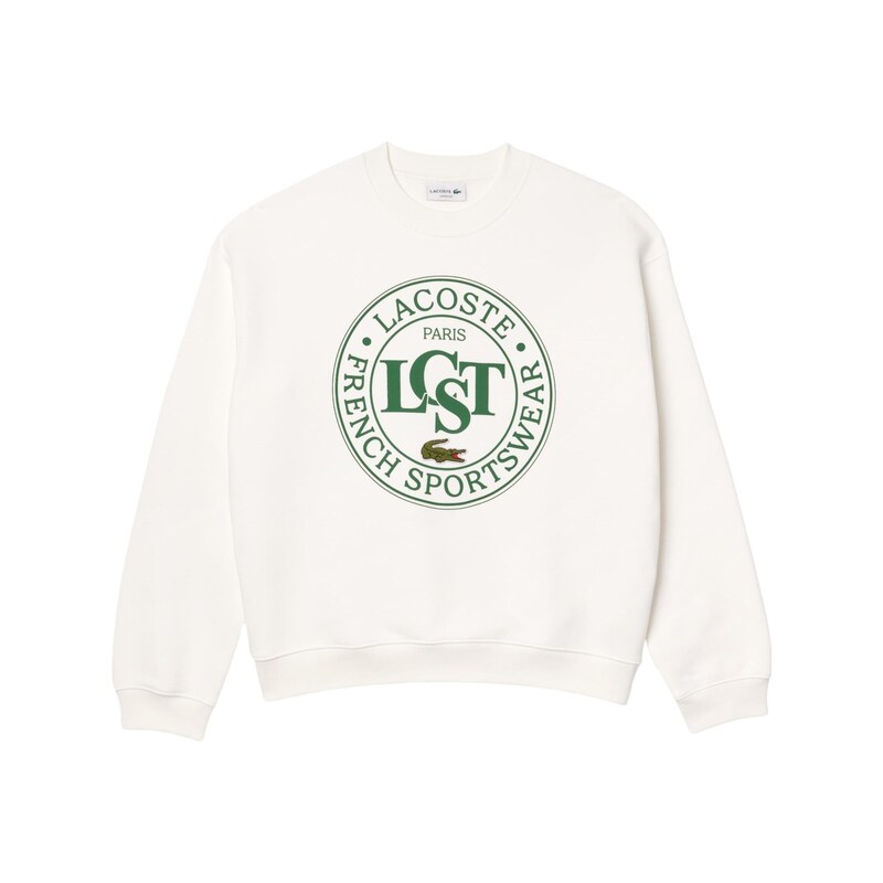 LACOSTE Mikina zelená / krvavě červená / bílá