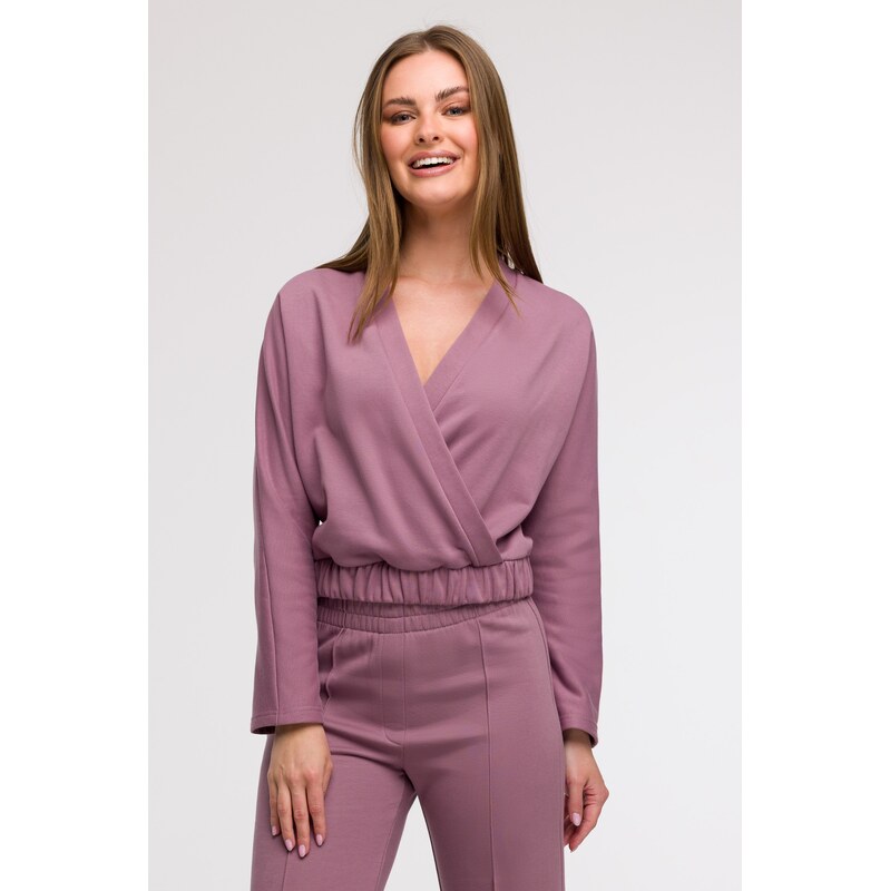 BeWear Womans Wrap front sweatshirt - heather