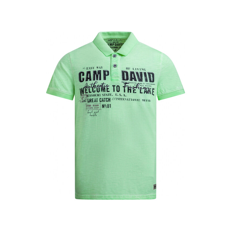 CAMP DAVID Polo tričko olejově barvene, s potiskem loga