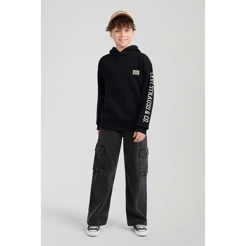 Levis mikina dětská s bavlnou SLEEVE HIT HOODIE