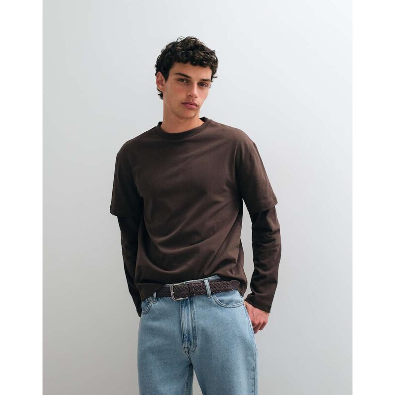 ASOS DESIGN heavyweight relaxed long sleeve t-shirt with double