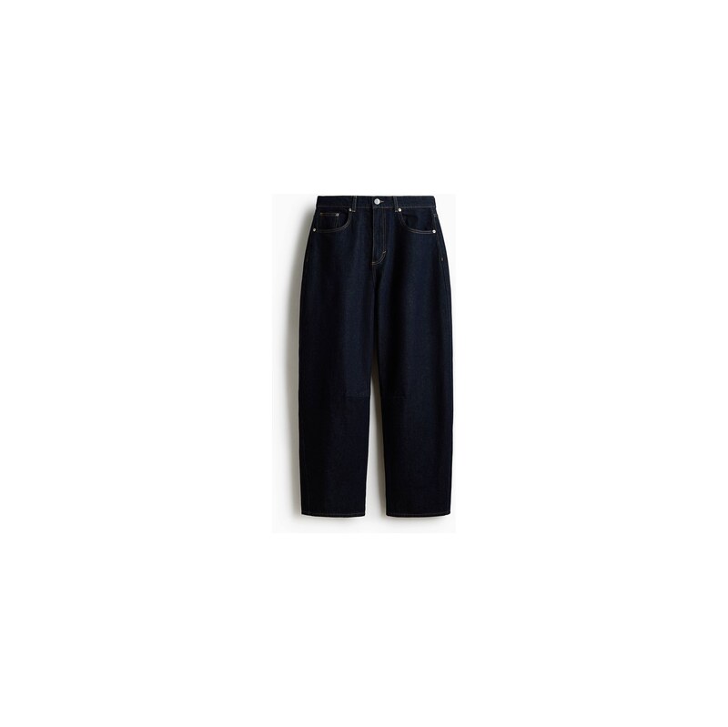 H&M - Baggy Barrel Jeans - Tmavý Denim Blue