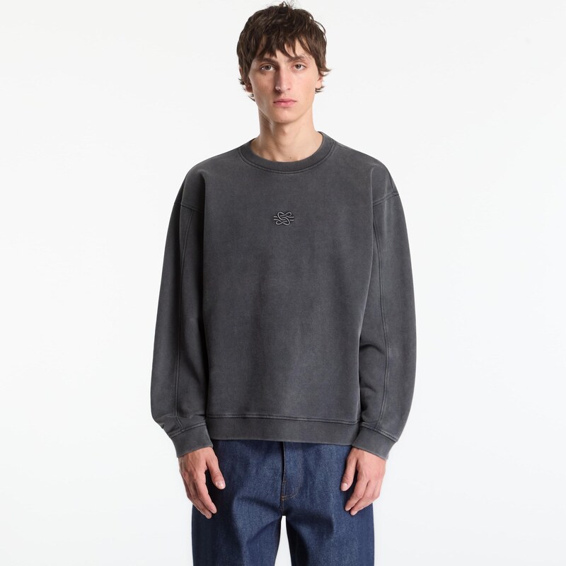Mikina Filling Pieces Sweatshirt Boxy Embroidered Vintage Black