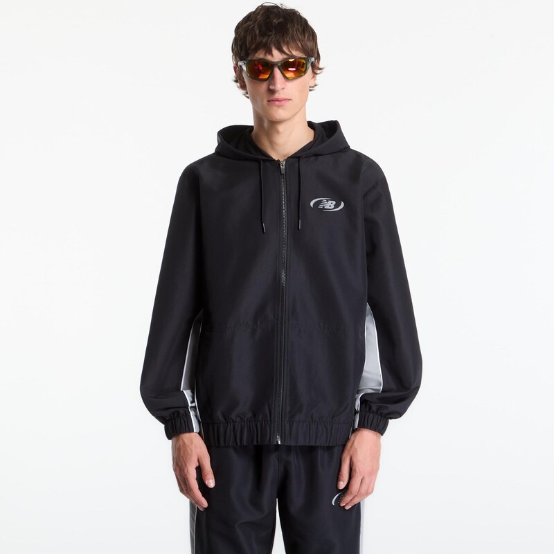 Bunda New Balance Trackside Woven Jacket Black/ Slate Grey M