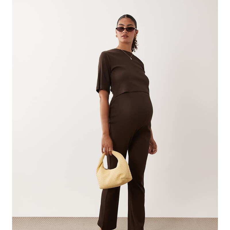 Mama.licious Mamalicious Maternity cotton mix high waisted